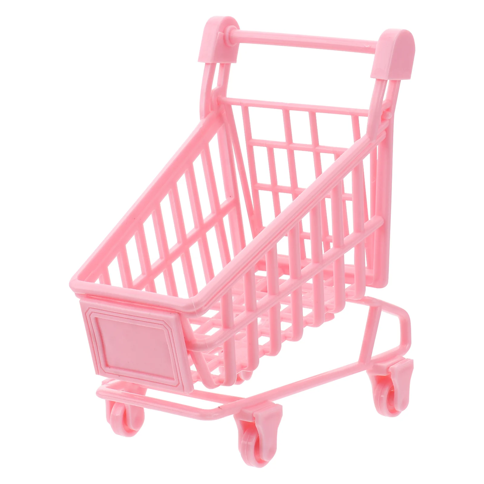 Trolly Ornaments Baby Stroller with Wheels Mini Shopping Cart Storage Basket Desktop Accessories 3