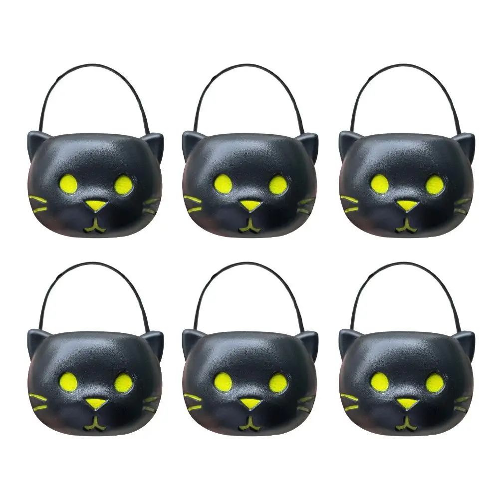 6PCS Set 6cm Größe Halloween Kürbis Glas Mit Deckel Mini Korb Kürbis Laterne Dreieckige Augen Halloween Dekoration süßigkeiten Halter – Detail 7