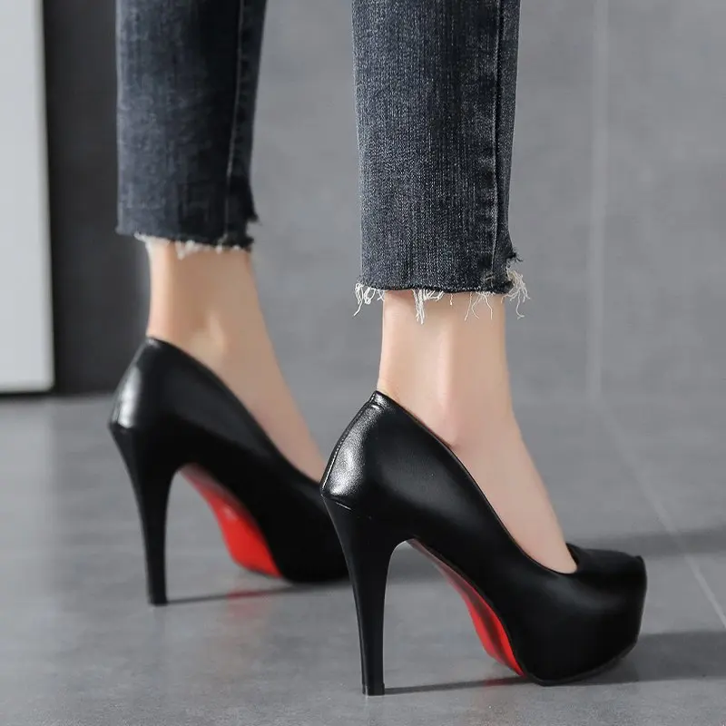 Frivillig Sind Levere Black High Heel Shoes Red Soles | Black Heels Red Soles Cheap - Women Shoes Red  High - Aliexpress