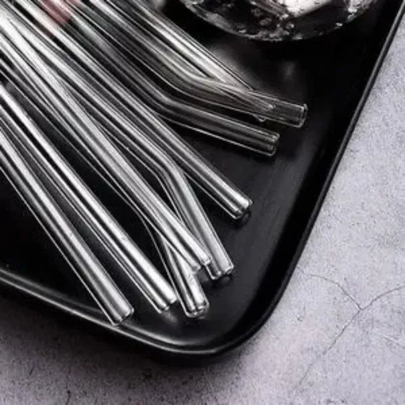 Glass Straw Set Drinking Straws 1Pc 200*8mm Clear Glass Straws for Smoothies Cocktails Healthy Reusable Eco Friendly Drinkware Accessory