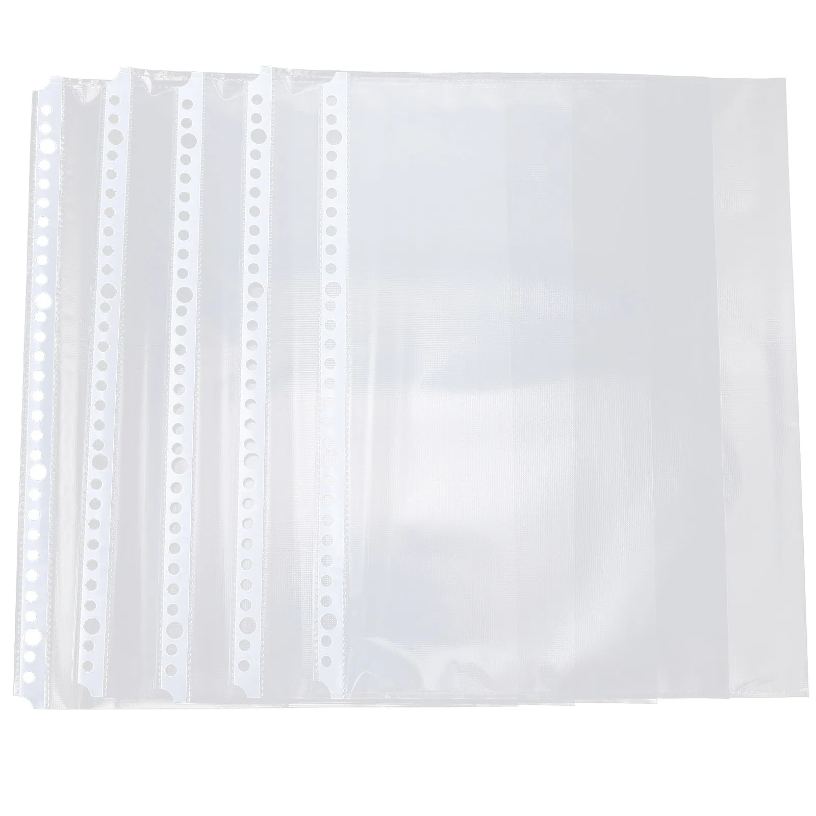 100Pcs A4 파일용 투명 바인더 포켓 30 홀 시트 프로텍터 루스 리프 내부 페이지 가방 비 정전기 투명 플라스틱
