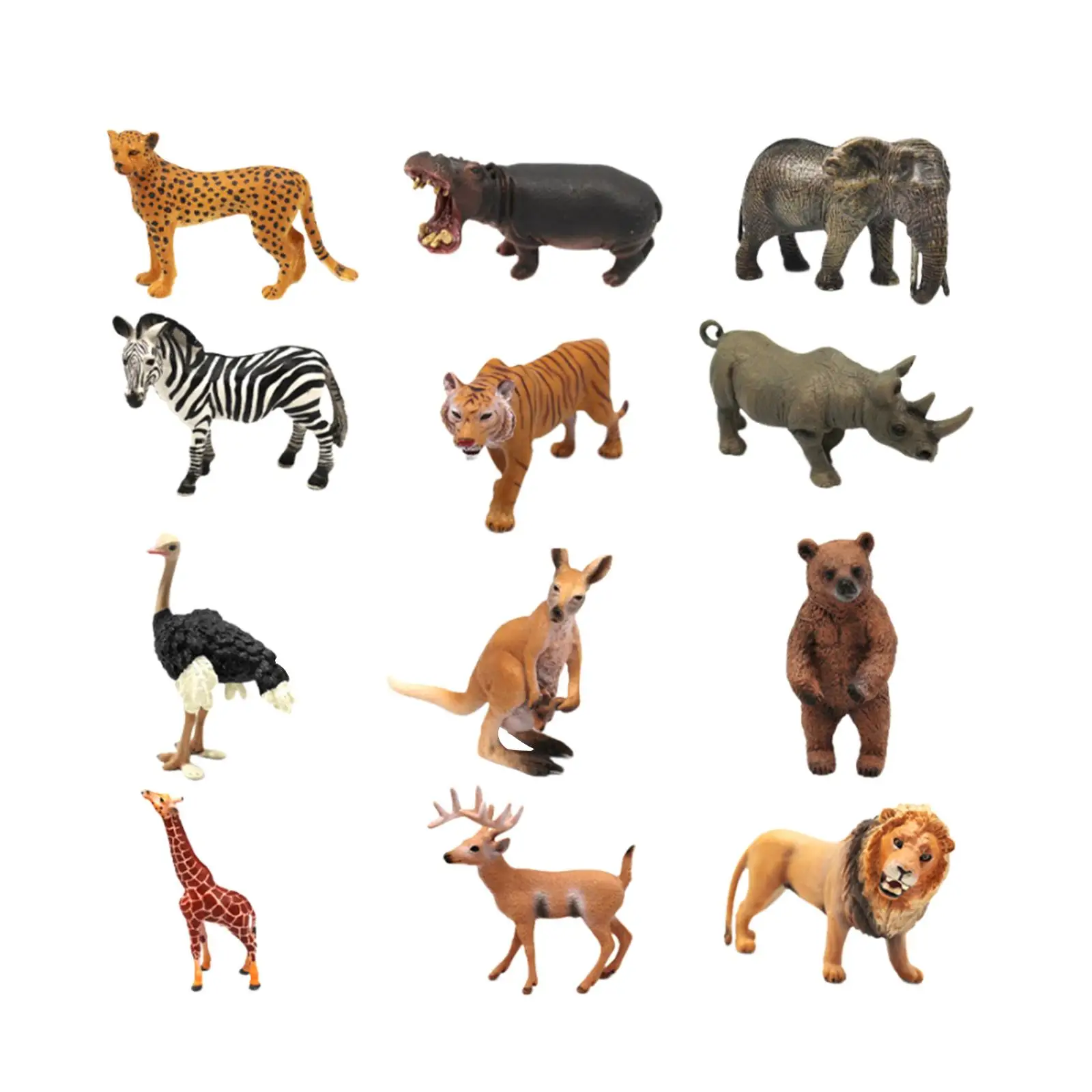 

12Pcs Educational Toy Realistic Animal Toys Animals Playset Model Jungle Animals Statue for Holday Creative Play Christmas