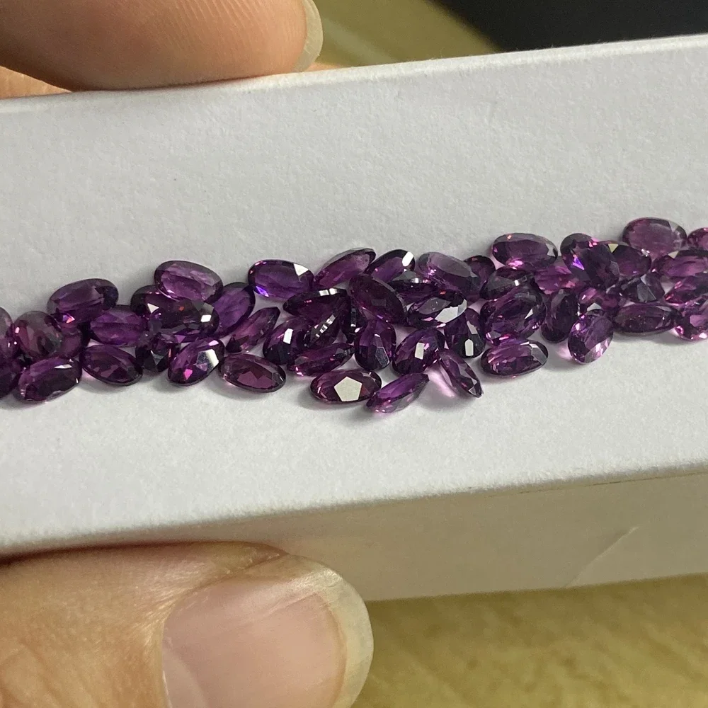 Meisidian Oval Cut 3x5mm Natural Gemstone A Quality Original Brazil Purple Garnet Gemstone On Sale