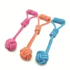 1pcs Dog Cotton Rope Toy Molar Bite Resistant Braided Rope Knot Toy Medium Large Hand Pull Toy Pet Random Color 1