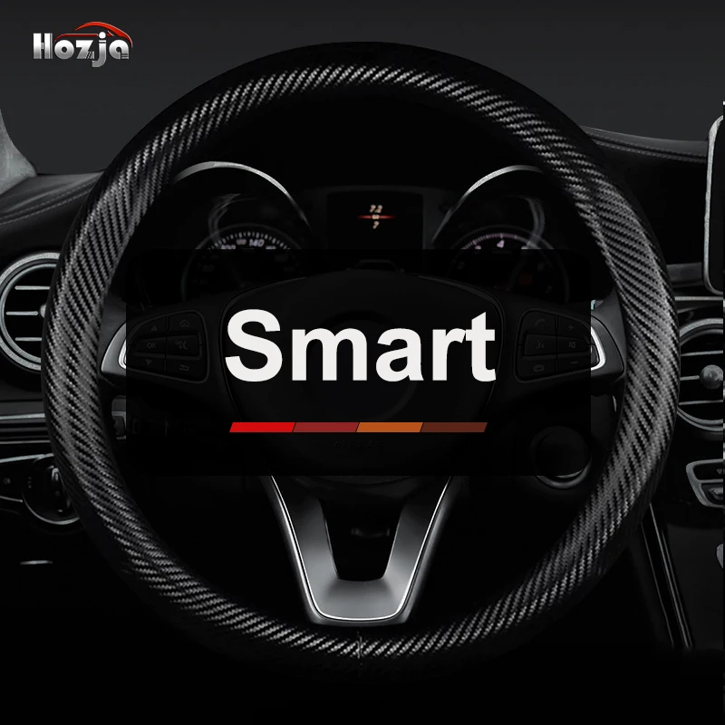 

For Smart Eq Fortwo Forfour 453 451 452 450 Steering Wheel Cover Breathable Anti Slip 12colors Bicolor Leather Car Accessories