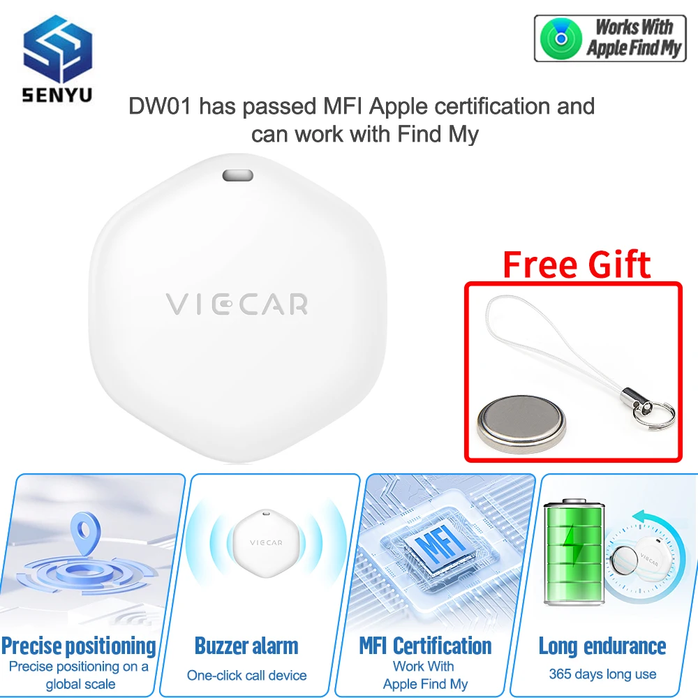 Mini Viecar Car GPS Tracker Anti Lose Motorcycle Wireless Real Time Smart Tracker Anti-theft Reminder For Find My For IOS/IMAC