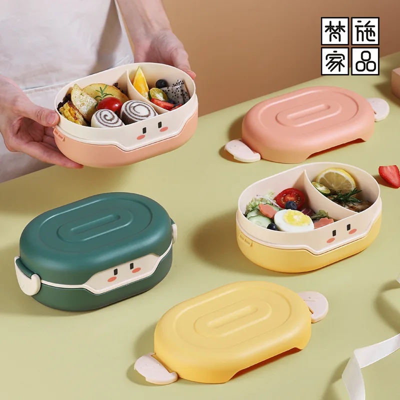 Lunch Box Useful Food-grade 3 Compartment Cute Cartoon Lunch