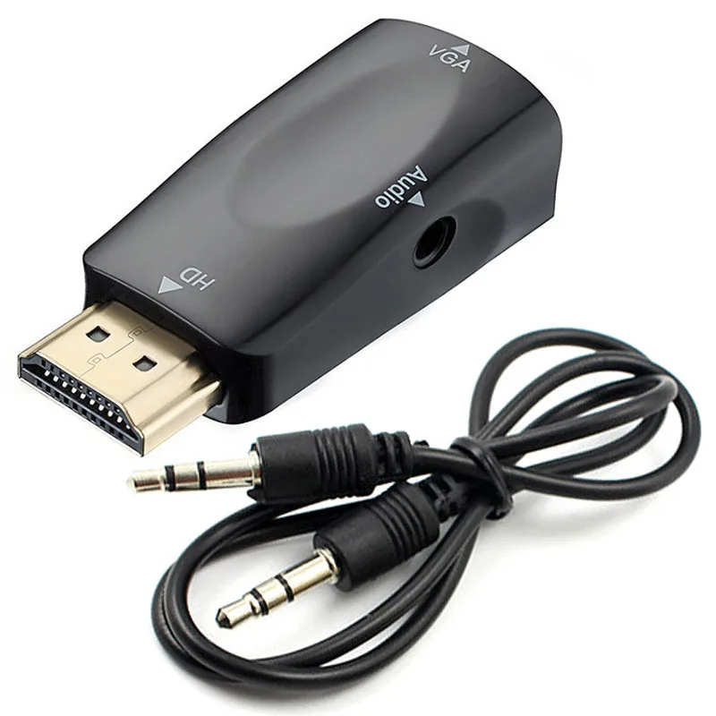HDMI to VGA female HD 1080P 오디오 컨버터, PC 노트북 TV 박스 컴퓨터 모니터 프로젝터 및 오디오 케이블에 적합