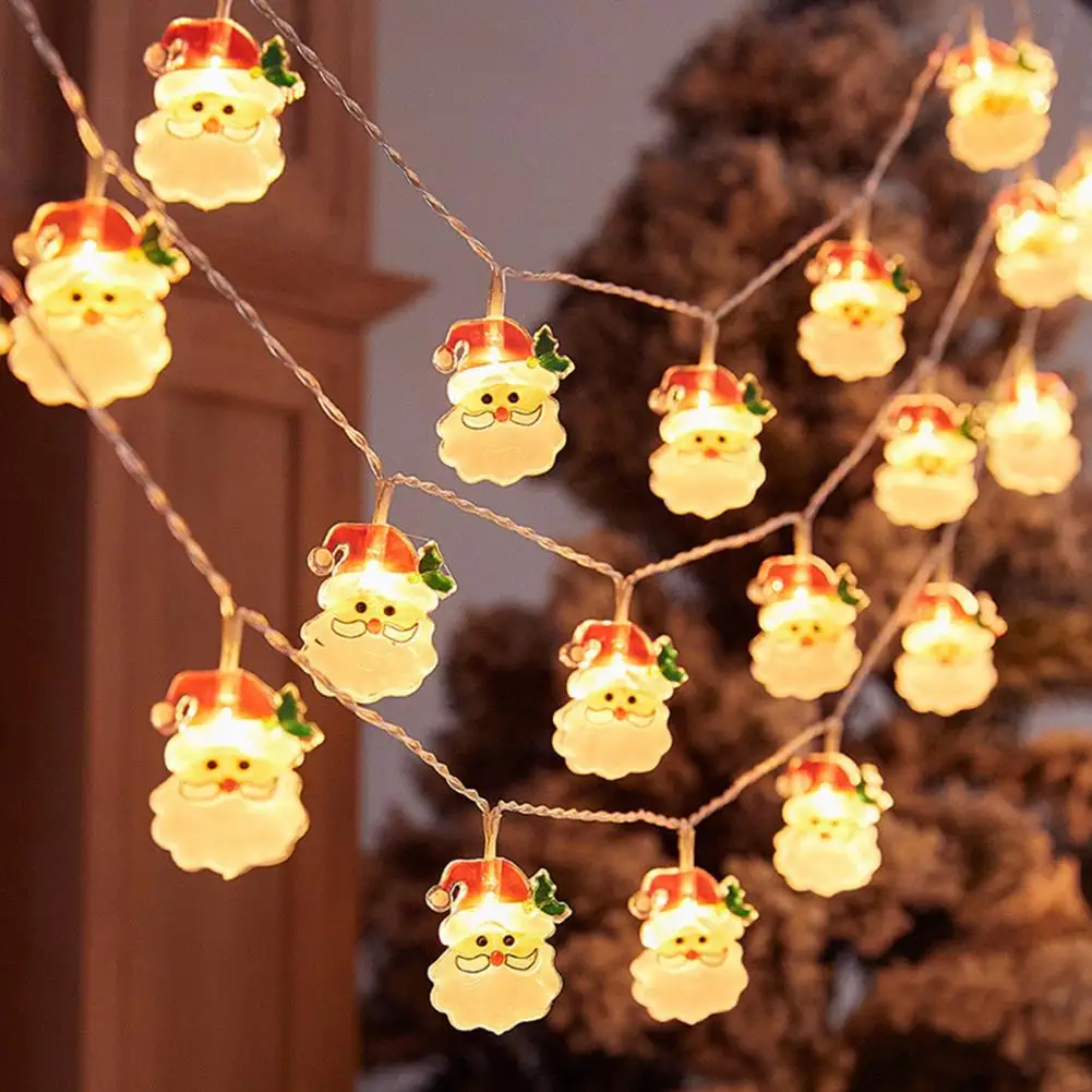 Cute Christmas Lights Festive Led Christmas String Lights Santa Claus Decorations for Warm Cozy Holiday Party Tree for Christmas