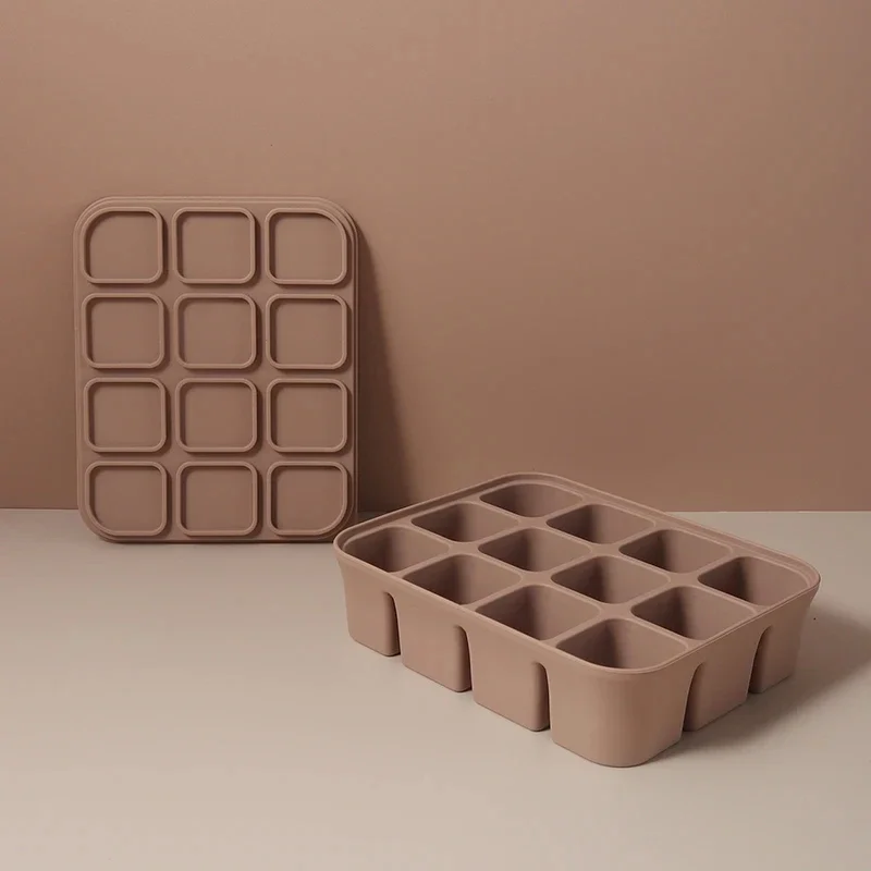 Ice Molds 12 Grid Ice Cube Mold Silicone Ice Cube Tray Square Tray Mould Easy Release Silicone Forms Bar Kitchen Accessories