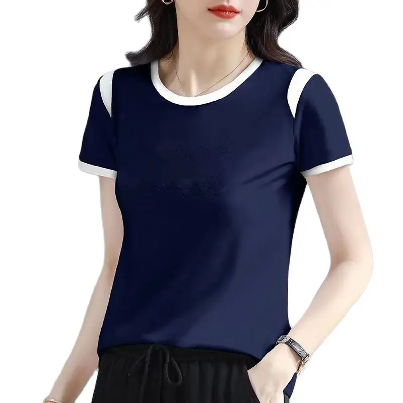 

Fashion Letters Short Sleeve T-shirt Female Design Sense Summer 2023 New Comfortable Bottoming Shirt Slim Joker T-shirt Clothes