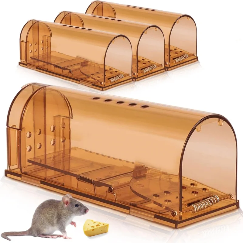 Plastic Humane Mouse Trap Catch and Release Mouse Traps That Work Indoor/Outdoor Mousetrap Catcher Non Killer Small Capture Cage