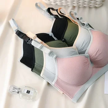 High Quality Maternity Nursing Bras Cotton Breastfeeding Pregnant Underwear Seamless Large Size Breathable Bra Push Up 1