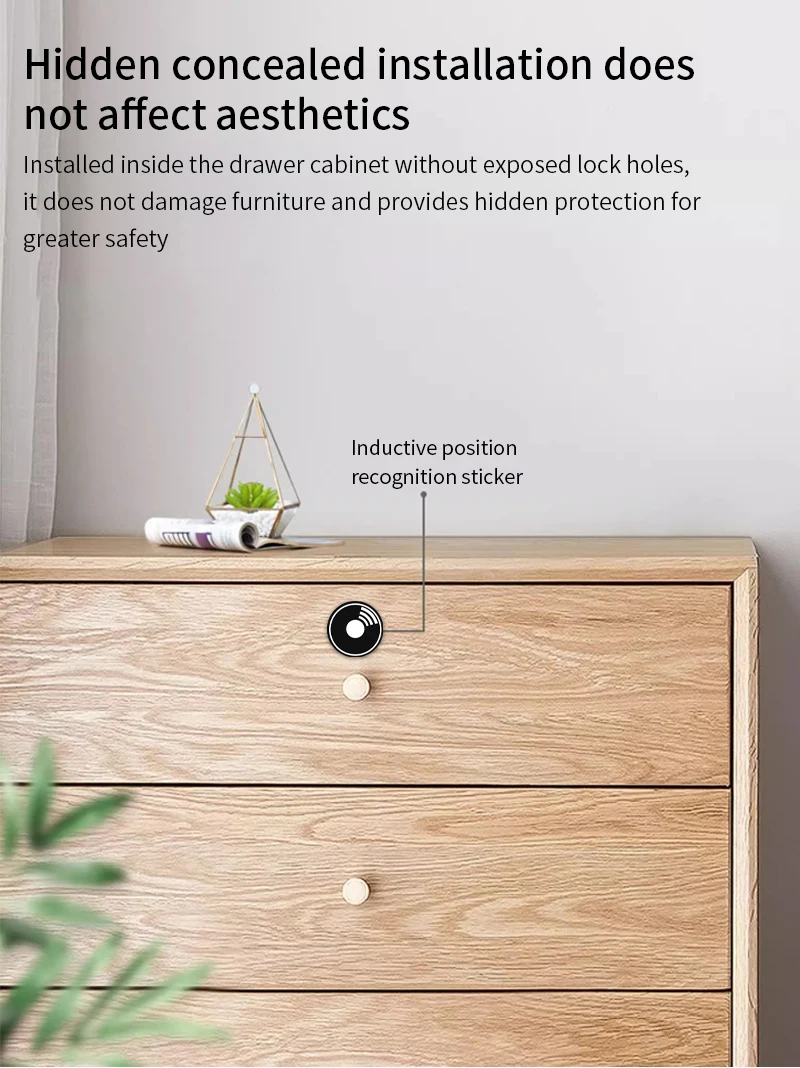 Tuya Smart Drawer Cabinet Invisible Lock Keyless Unlock Furniture Locker Safe El
