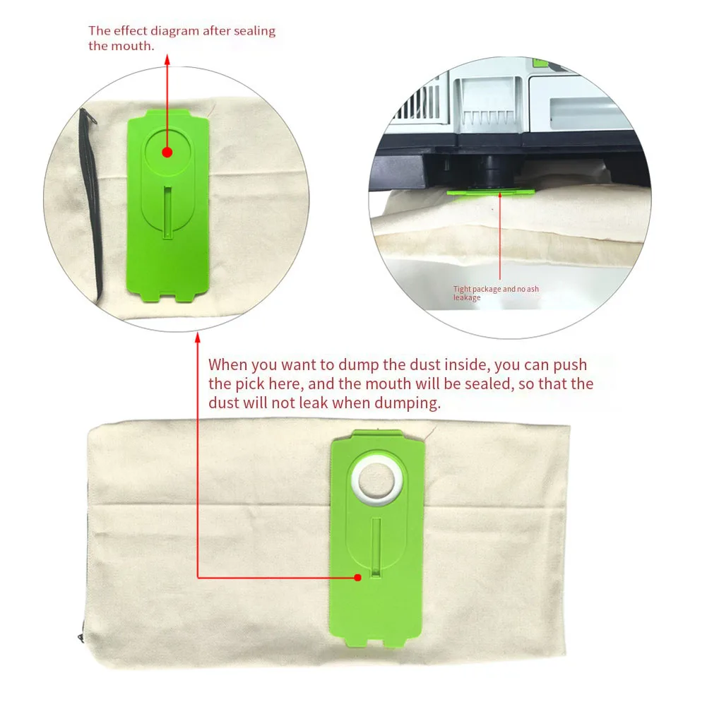 Reusable Dust Bag for HEPA Dust Extractors - Replacement Vacuum Cleaner Accessory