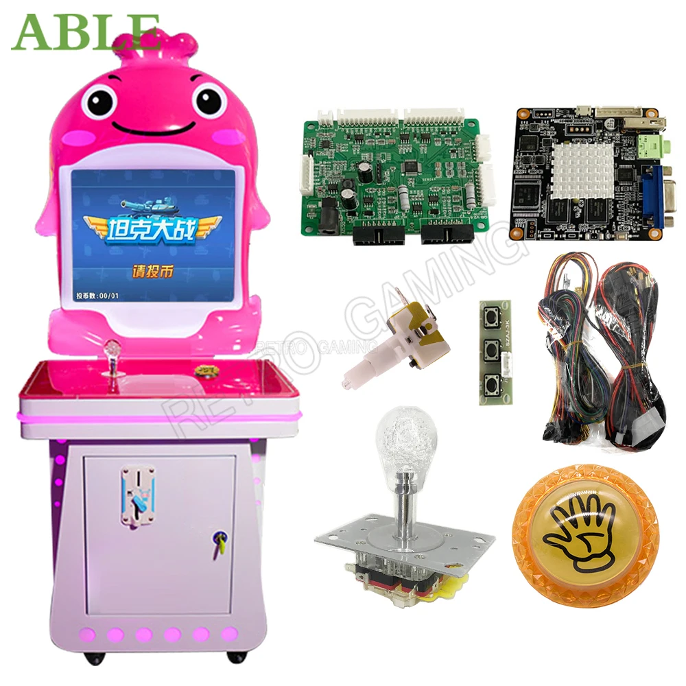 

Tank Shotting Arcade Ticket Dispense Game Kid Machine DIY Kit Joystick With Button and Motherboard With Wires Cable