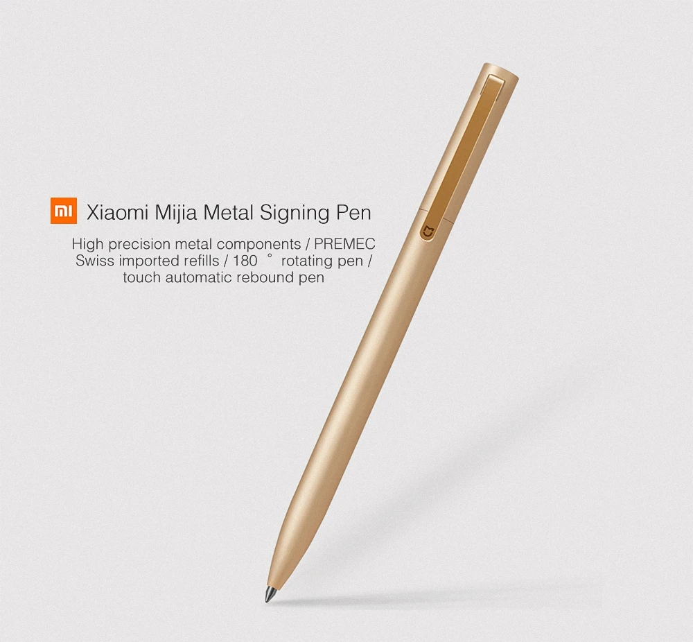 Original Xiaomi Metal Gel Pen 0.5mm Black Ink Swiss Pen Refill Office Business Signature Canetas Stationery Supplies/Gifts Pen 2