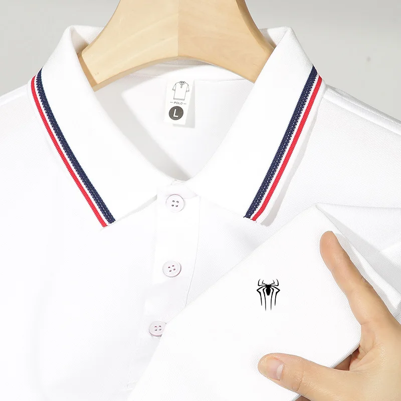 

Polo con solapa para hombre, cómodo y transpirable, para negocios y ocio, a la moda, novedad de verano 2024