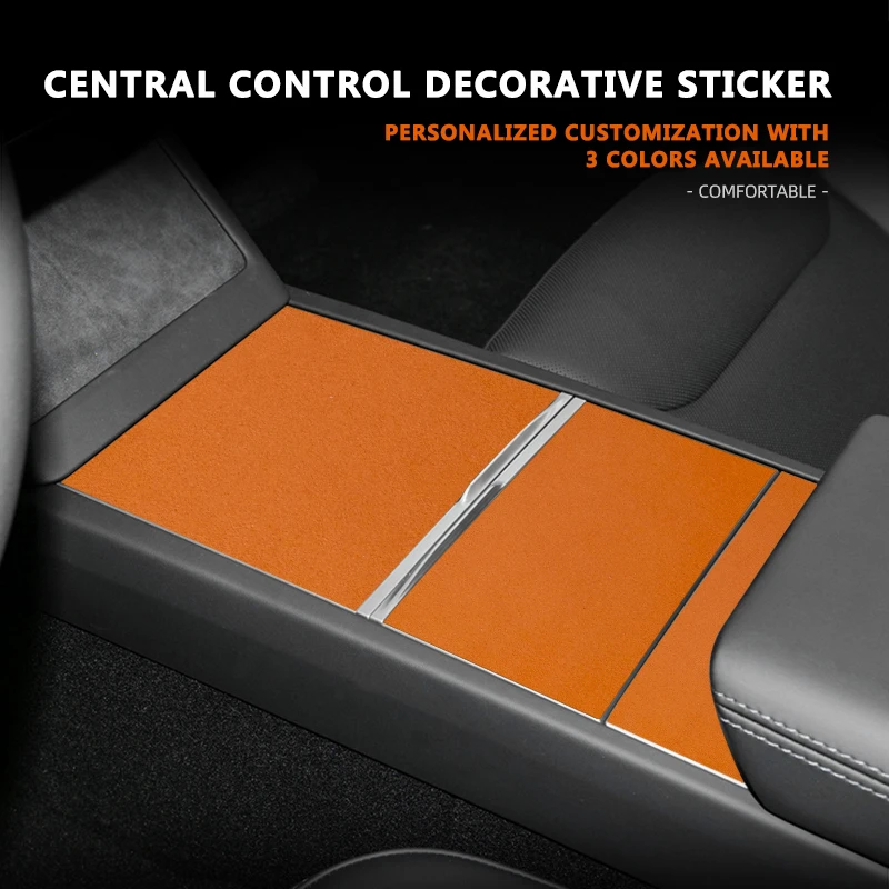 

For Tesla Model 3 Highland 2023 2024 Interior Trims Alcantara Center Console Cover Frame Decorative Stickers Auto Accessories