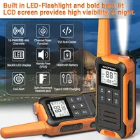 2PCS Baofeng F22 Walkie Talkie PMR FRS Long Range Mini Rechargable Type-C Charger Portable Two Way Radio For Hiking 2