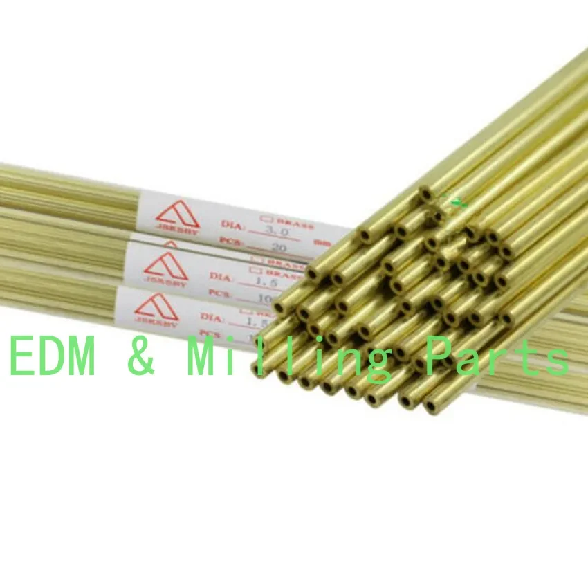 

80PCS 1.7-2.5 X 400mm CNC EDM Drilling Electrodes Single-Channel Brass Tube For CNC EDM Puncher Mill Part