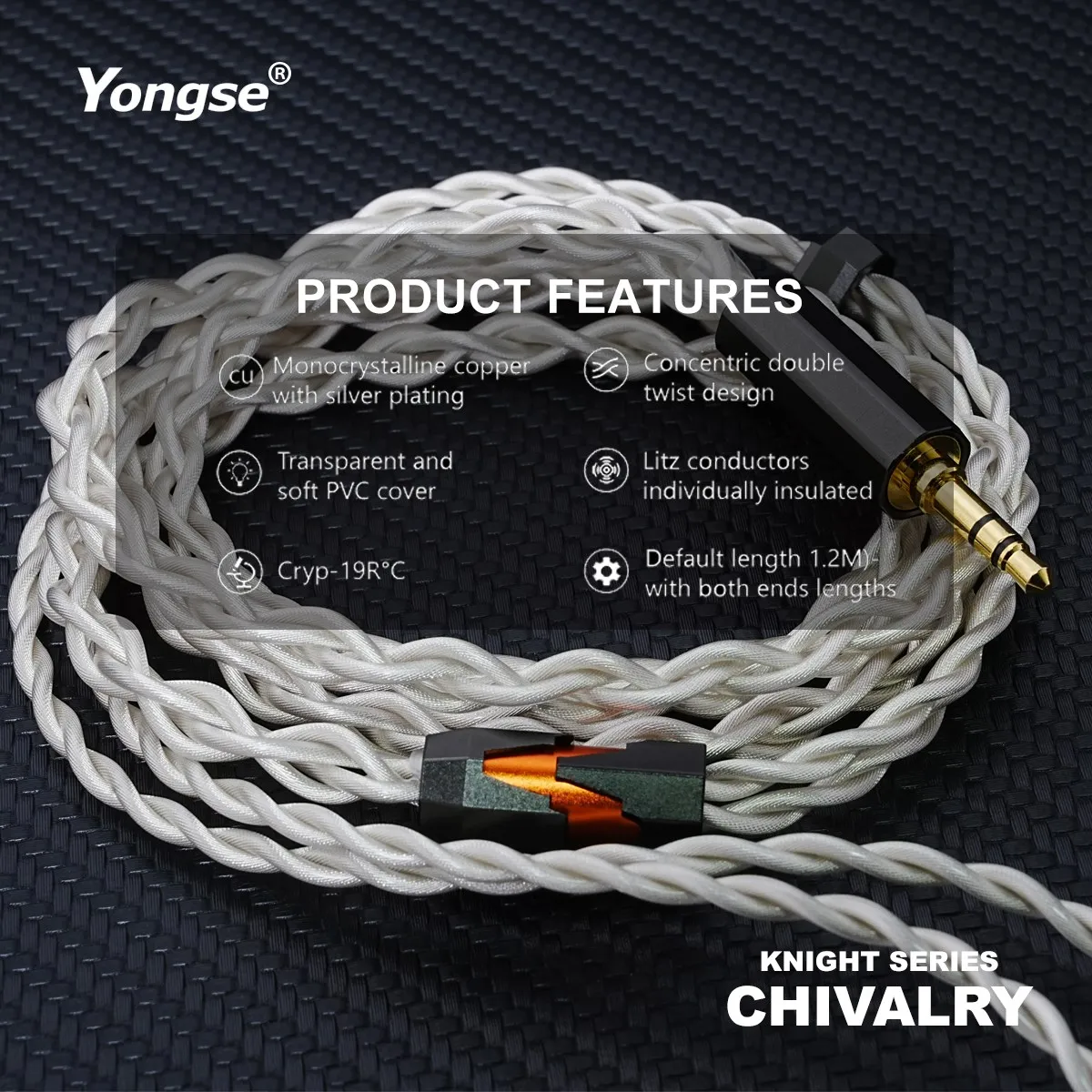 Фото YONGSE Chivalry флагманский 7N OCC HiFi кабель для наушников Litz посеребренный отожженный медный мужество зима NEKO KATO Flame 1,3 №4