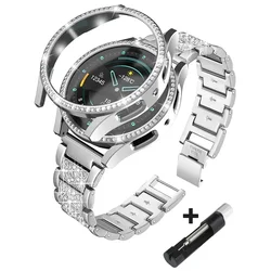 Women's Stainless Steel Diamond Bracelet & Cover Bumper Accessory - Galaxy watch 5Pro 45 (Silver)