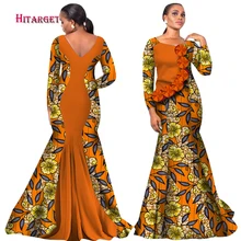 

African Women Boubou Ankara Fashion African Dresses for Women Patchwork Dashiki Party Wedding Print Dress Long Sleeve WY2105