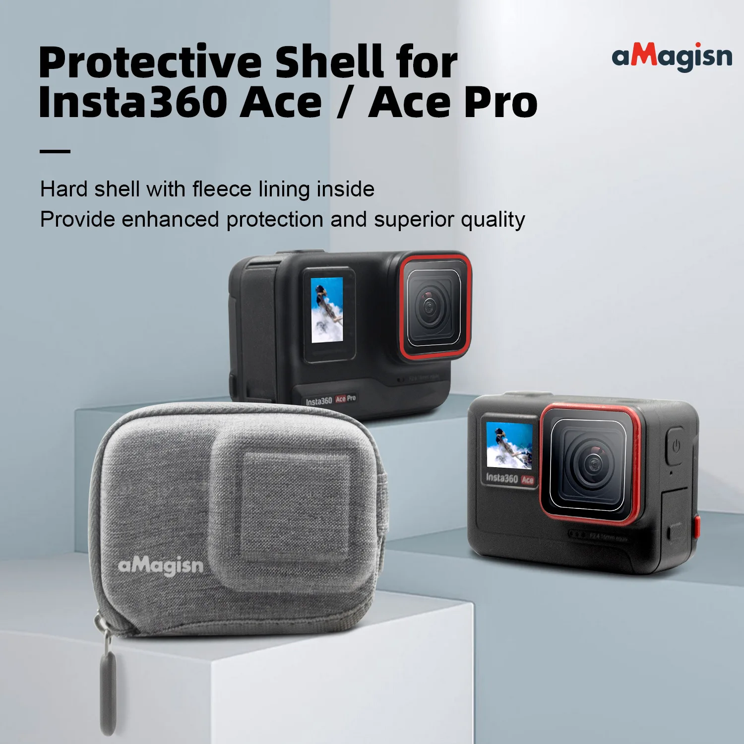 

aMagisn For Insta360 Ace Pro/Ace Body Bag Mini Storage Protection Box Sports Camera Case For Insta360 Ace Pro/Ace Accessories