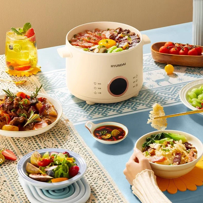 2.0L Electric Rice Cooker Cooking Pot Mini Multicooker Lunch Box Rice Cookers Hotpot Non-stick Electric Skillet Food Steamer 6
