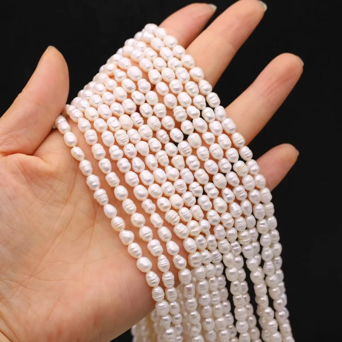 Natürliche Süßwasserperlen Reisförmige Isolierte Lose Perlen für Schmuckherstellung DIY Persönliches Armband Halskette Zubehör Geschenk – Detail 9