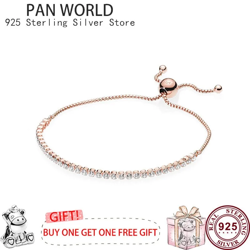 2021 Winter New Style 100% 925 Sterling Silver Shiny Heart-shaped Tennis Bracelet For Ladies Fashion Luxury Brand Jewelry