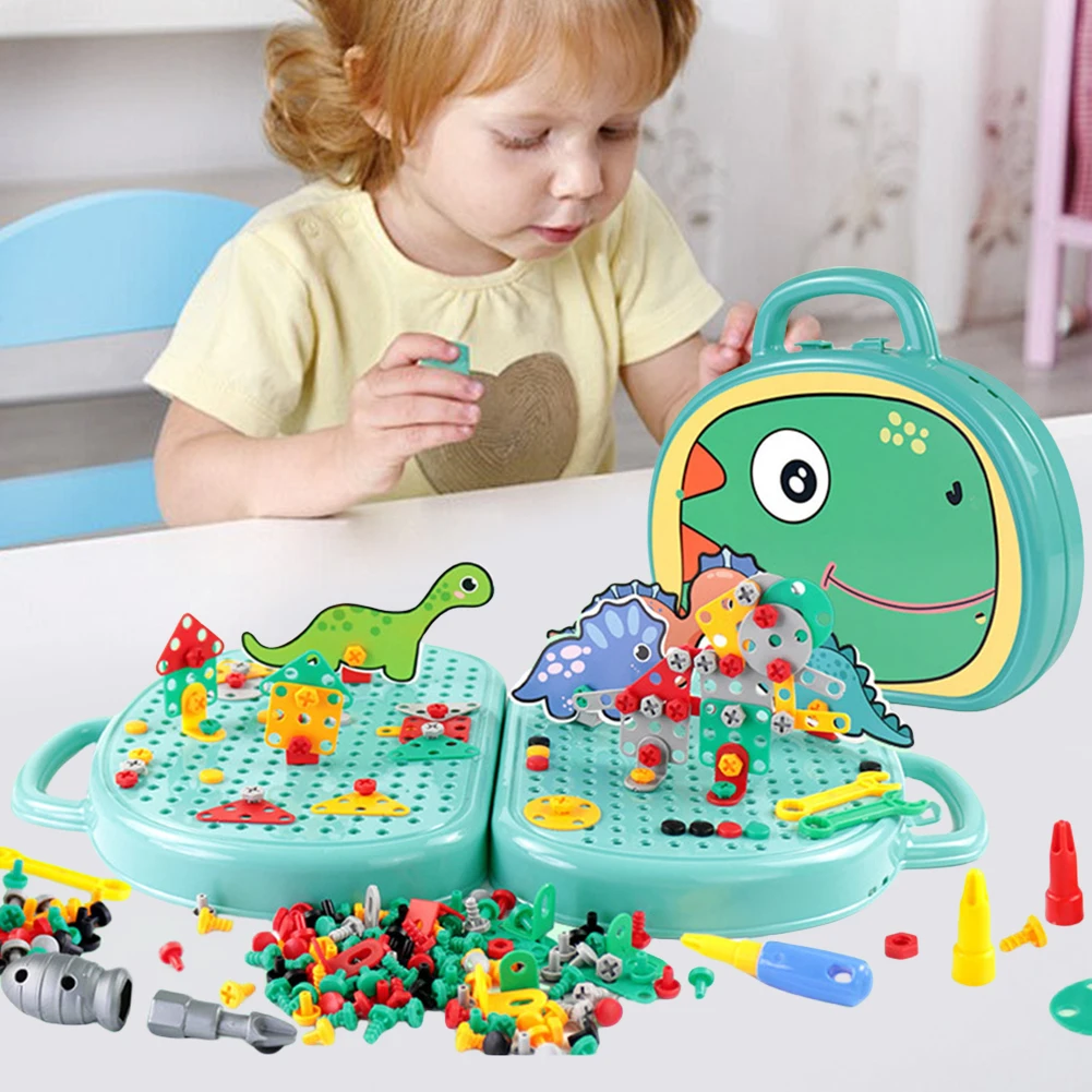Magic Montessori Toy Play Toolbox Electric Drill Engineering Education Learning Building Block Toys Kids DIY Learning Toys