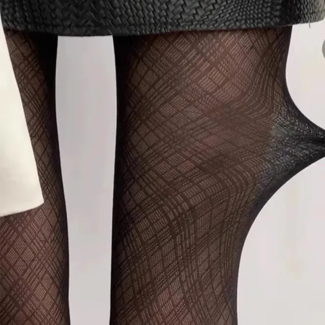 85312-f4d905.jpg Bas pied-de-poule noirs Sexy, lingerie pour femmes et filles, collants hauts, cadeau de fête en boîte de nuit, collants pour femmes