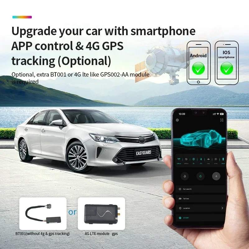 이지가드 CANBUS 푸시 버튼 스타트 키트 (포춘러 2016-2020용) 플러그 앤 플레이 키리스 엔트리 원격 시동