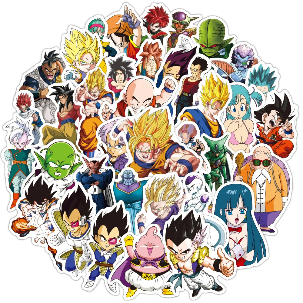 

10/30/50pcs Anime Dragon Ball Cartoon Stickers Cool Son Goku Graffiti Sticker Decals for Phone Suitcase Skateboard Water Bottle