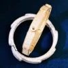 Gold Color Bangle For Men Women Ice Cubic Zirconia Fashion Hip Hop Rock Rapper Jewelry Gift 6