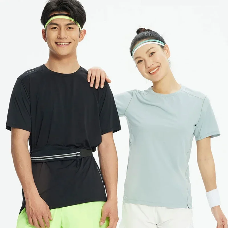 Men's Running Clothes Tops Gym Jogging Sport Shir Short Sleeve T-Shirt Homme Muscle Training Sweatshirt Outdoor Go Hiking Tees