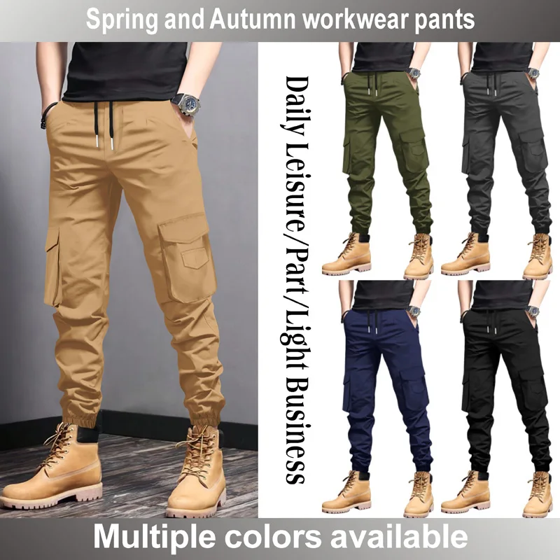 Men's Casual Workwear Pants Wrinkle Resistant Lightweight Pocket Design Suitable for All Seasons