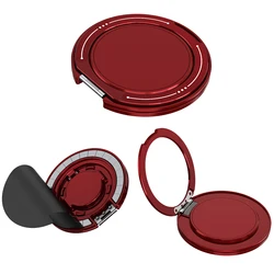 360° Rotatable Magnetic Phone Ring Holder and Stand with Universal Desktop Bracket (Red)