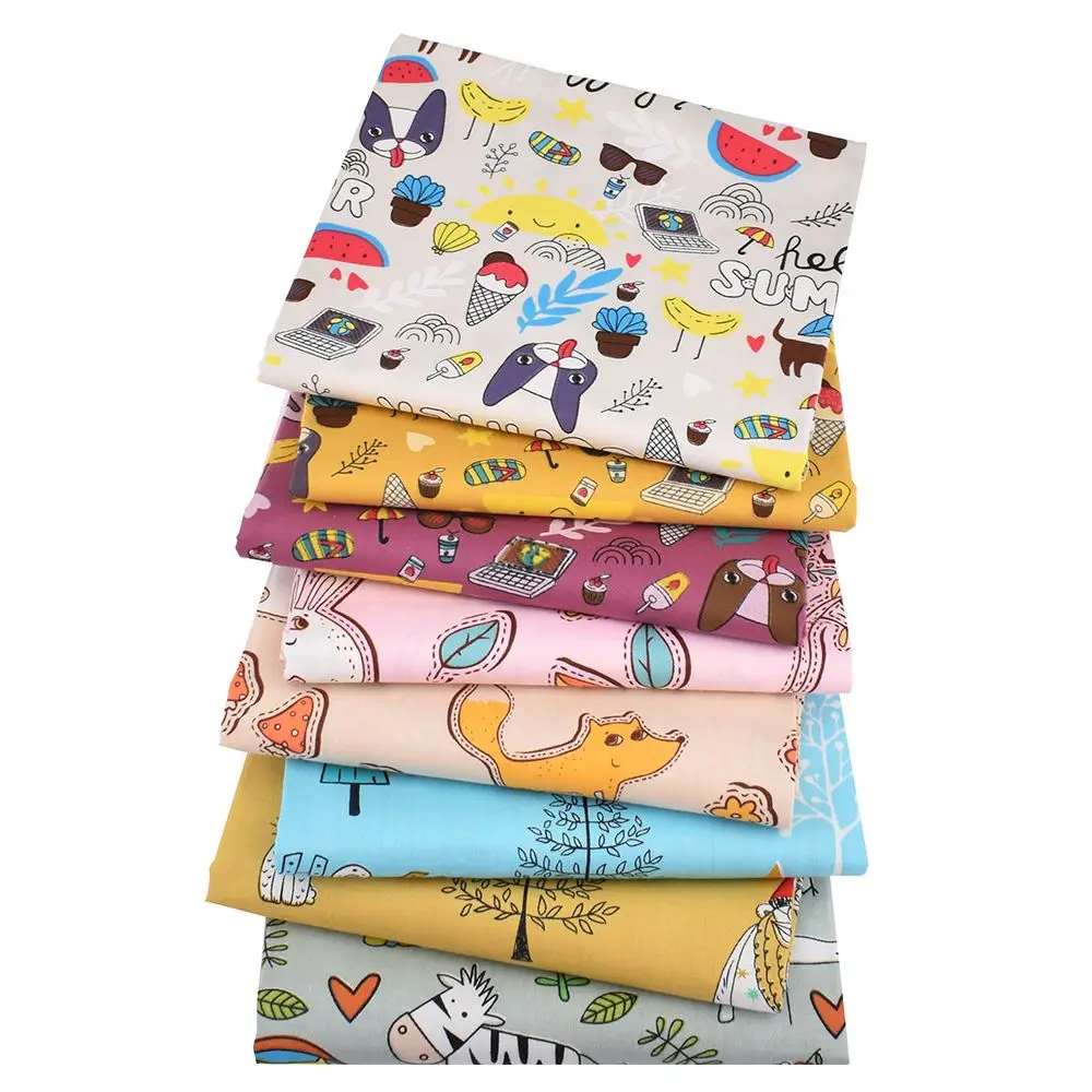 Chainho,Printed Twill Weave Cotton Fabric,DIY Quilting Sewing Material,Patchwork Cloth,Home Textile,Cartoon Serie,2 Sizes,15C47