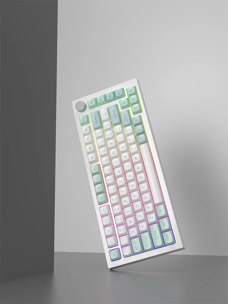 75% size hotswap mechanical keyboard with knob 82 keys RGB Gaming keyboards PBT keycaps |