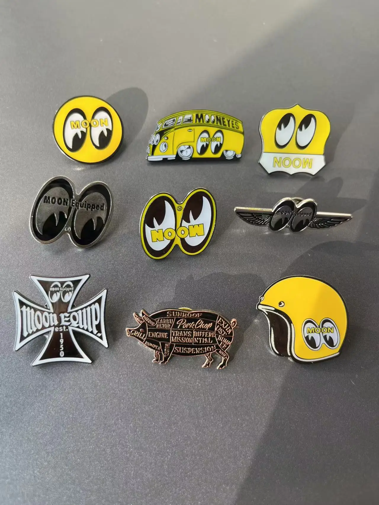 15PCS Moon Mooneyes Mens Brooch Badge Punk Pin Pines y2k Jewelry