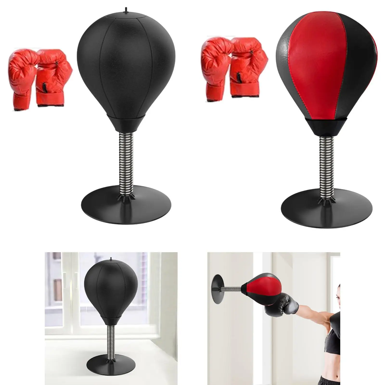 Desktop Punching Bag Equipment Gear Thanksgiving Gifts Heavy Duty Counter with Suction up Boxing Bag Speed Ball with Kids Gloves