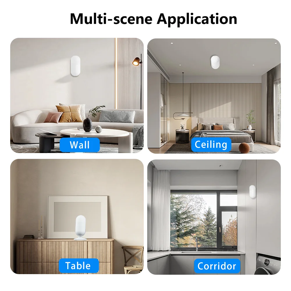 Meian PIR Motion Sensor Security Alarm Tuya Wireless Linkage Infrared Detector Zigbee Smart Home Life APP Control Compatible 6