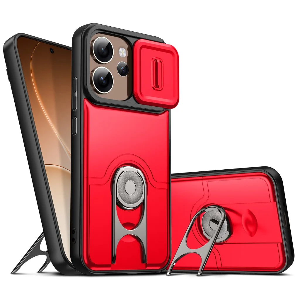 Slide Camera Lens Protector Kickstand Phone Case