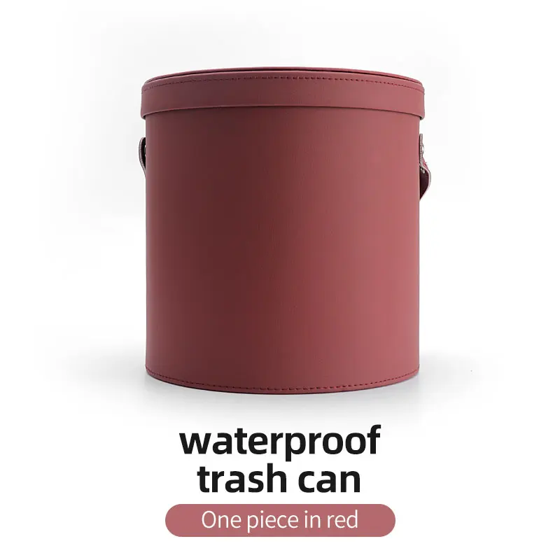 Car Trash Can Car Trash Can Organizer Garbage Storage Car Waste Basket Portable Waterproof Round With Lid Automotive Supplies Large Capacity