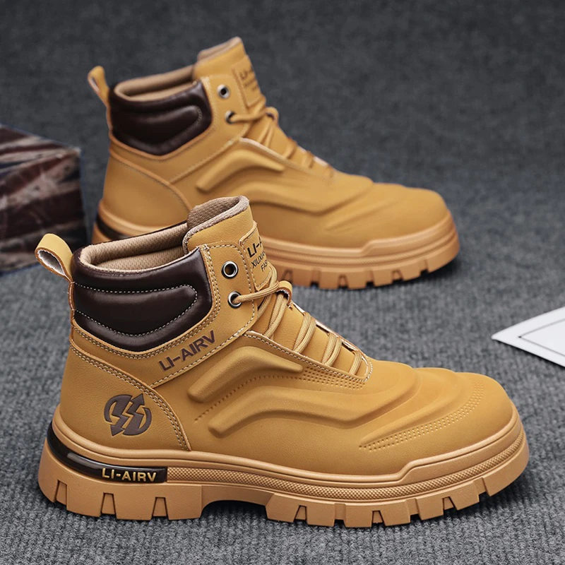 Men's Casual Shoes Thick Bottom Lace-up Workwear Shoes Men for Work Outdoor Men's Shoe High Quality Autumn Winter Hiking Boots