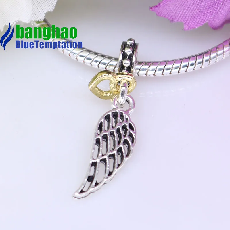 Wholesale DIY Fashion feather Charm for making accessories for jewelry alloy pendants bracelets beads DGB124