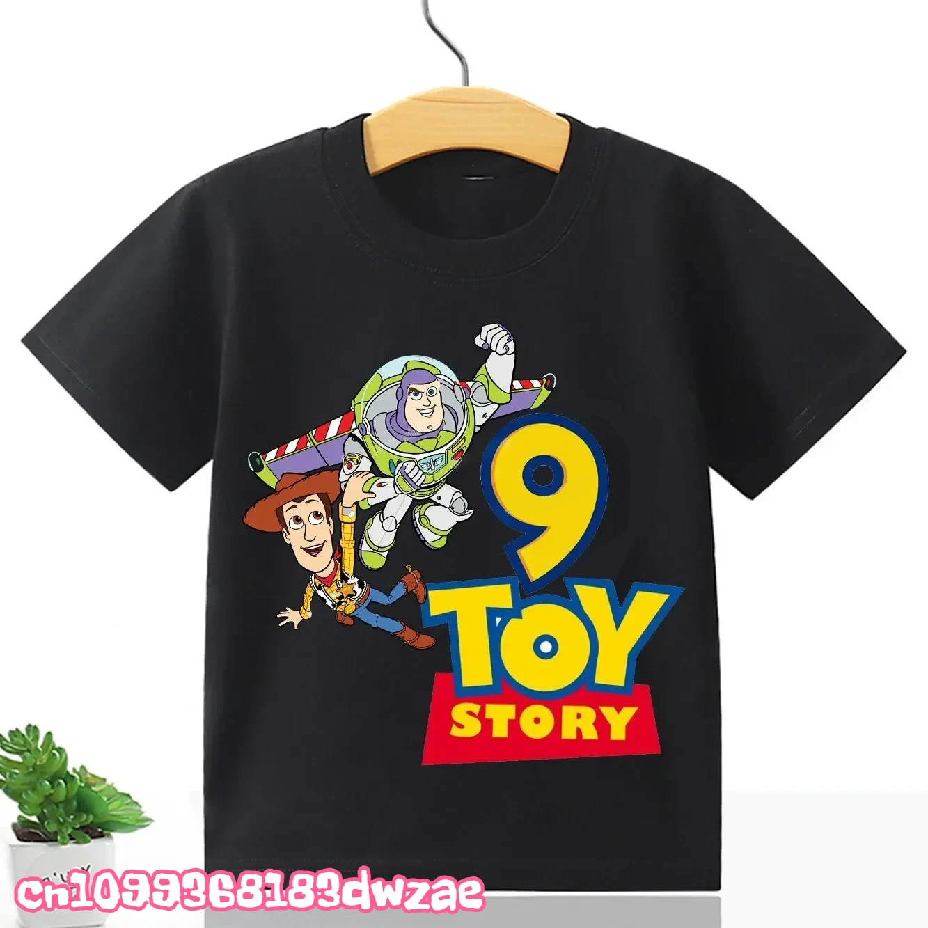 Toy Story Number 2-9 T-shirt Kawaii Birthday Tee Shirts Anime Figure Woody Buzz Lightyear Clothes Kid Girl Boy Short Sleeve Tops 6